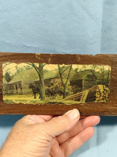 Old wooden shingle with - with, a