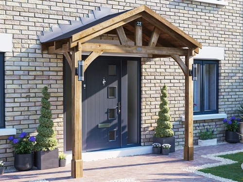 Wooden porch canopy 1 - wooden, 1.5m