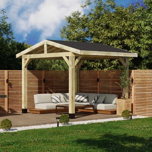 Wooden gazebo katepal black - gazebo,