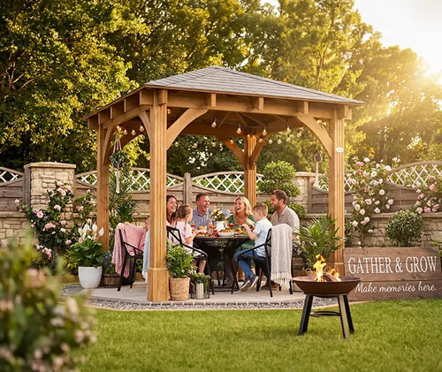 Gazebo 5x2 hot tub - 2.5x2.5m,