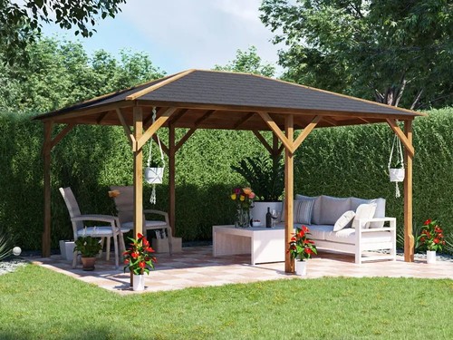 Wooden gazebo 4x3m pressure - gazebo,