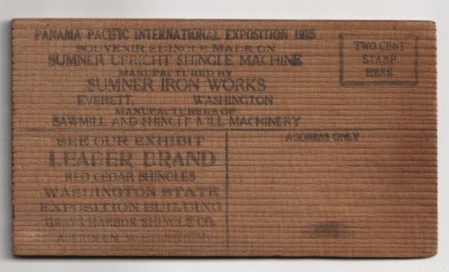 Wooden shingle postcard - wooden,