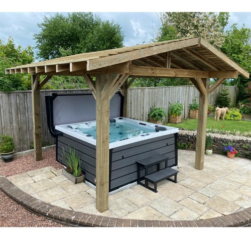 Wooden gazebo hot tub - 3m,