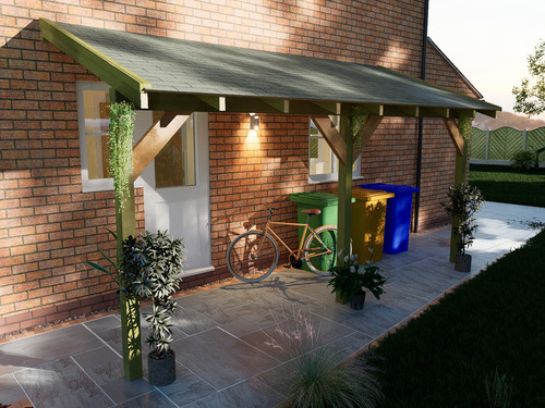 Wooden lean gazebo - wooden,