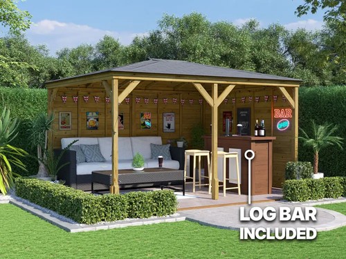 Wooden bar gazebo - wooden, garden