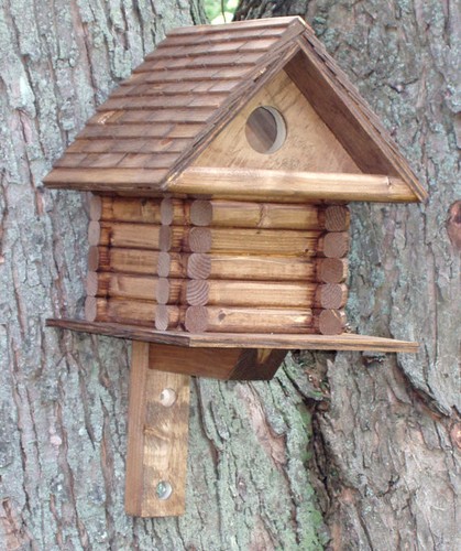 Log cabin style house bird - cabin,