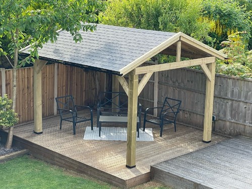 Wooden gazebo with felt - gazebo,